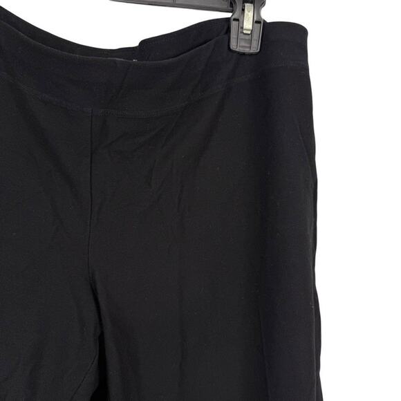 Eileen Fisher Stretch Knit Crepe Stretch Pull On Elastic Waist Black Pants sz L - Picture 5 of 16